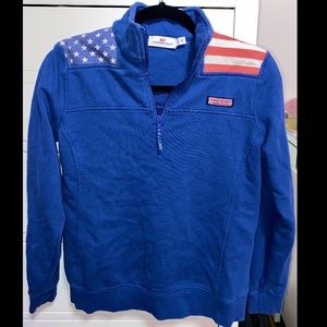 VINEYARD VINES american flag quarter zip up